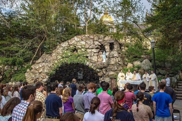 Praying at the Grotto