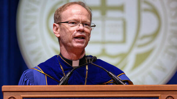 Father Dowd delivers his inaugural address