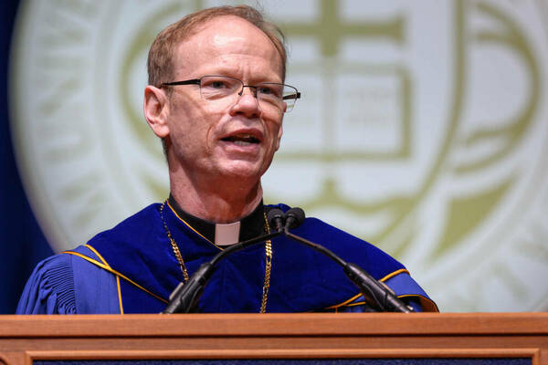 Father Dowd delivers his inaugural address