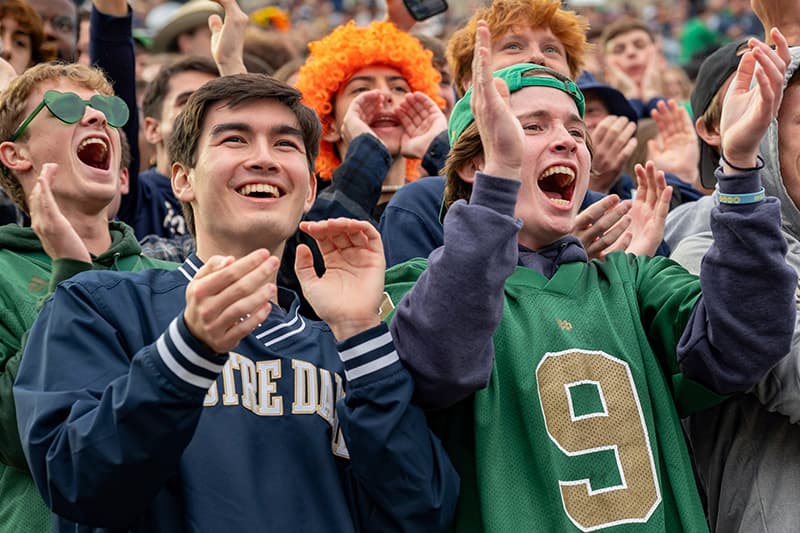 ND Students cheering in Student Section