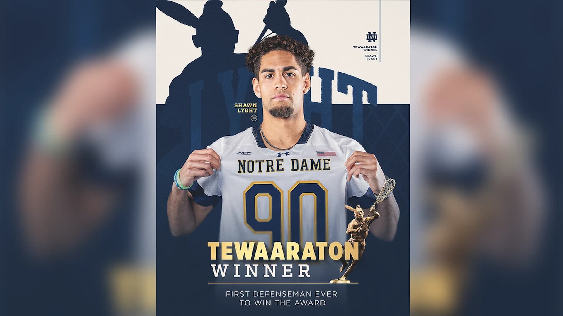 Featured image for “Shawn Lyght ’27 makes history as first defenseman to win Tewaaraton Award”